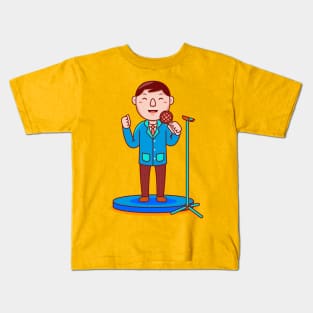 Cute Public Speaker Cartoon Kids T-Shirt